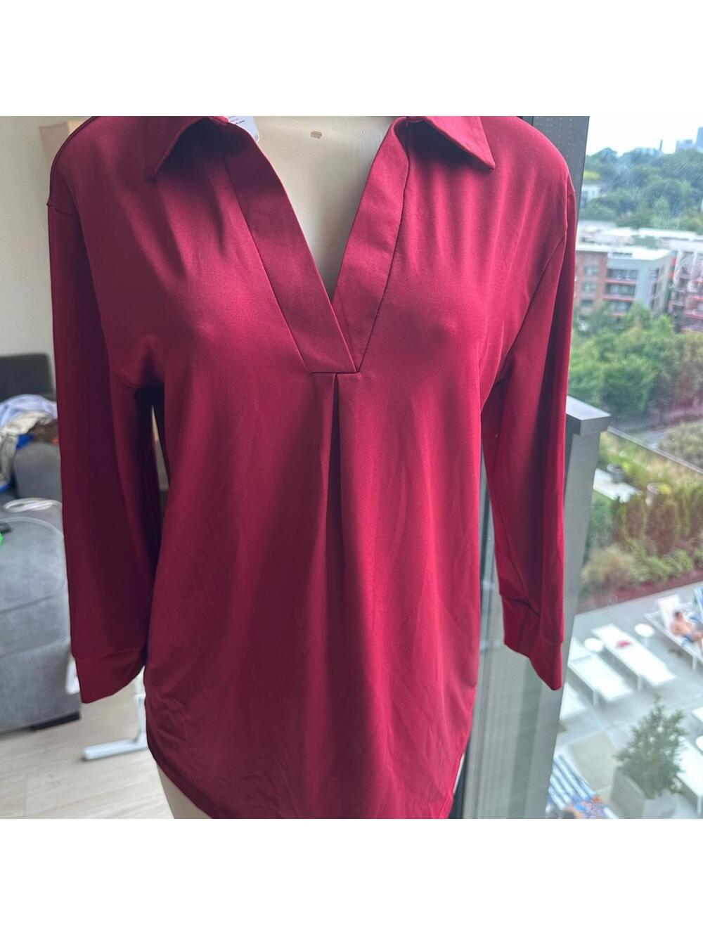 Chic Burgundy Women's Blouse [COPY]
